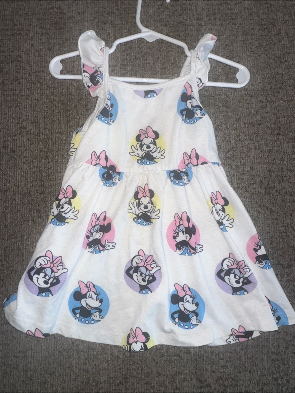 Minnie Mouse Print White Sleep Dress for Kids